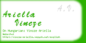 ariella vincze business card